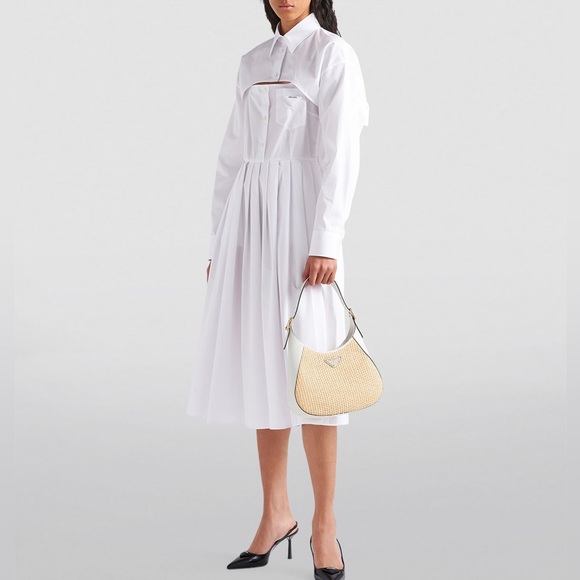 Prada Triangle-Logo Woven Cleo Shoulder Bag - Picture 3 of 15